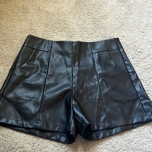 Faux leather shorts
